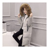 Winter Hooded Middle Long Slim Racoon Down Coat Woman   grey   S - Mega Save Wholesale & Retail - 1