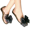 Sandals Peep-toe Bowknot Beach Jelly Shoes Flower  black shoes blue bowknot - Mega Save Wholesale & Retail