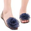 Sandals Peep-toe Bowknot Beach Jelly Shoes Flower  black shoes blue flower - Mega Save Wholesale & Retail