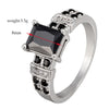 Black Square Zircon Bputique Ring Vintage   platinum plated black zircon 7#
