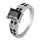 Black Square Zircon Bputique Ring Vintage   platinum plated black zircon 9#
