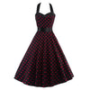 Summer Halt Sexy Dress Woman Polka Dot Backless    black ground red dot    S - Mega Save Wholesale & Retail - 1