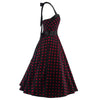 Summer Halt Sexy Dress Woman Polka Dot Backless    black ground red dot    S - Mega Save Wholesale & Retail - 2