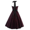 Summer Halt Sexy Dress Woman Polka Dot Backless    black ground red dot    S - Mega Save Wholesale & Retail - 3