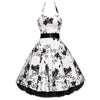 Slim Cotton Halter Chinese Style Printing Dress   S - Mega Save Wholesale & Retail - 1