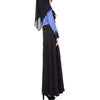 Muslim Motley Loose Long Dress Long Sleeve   blue    M