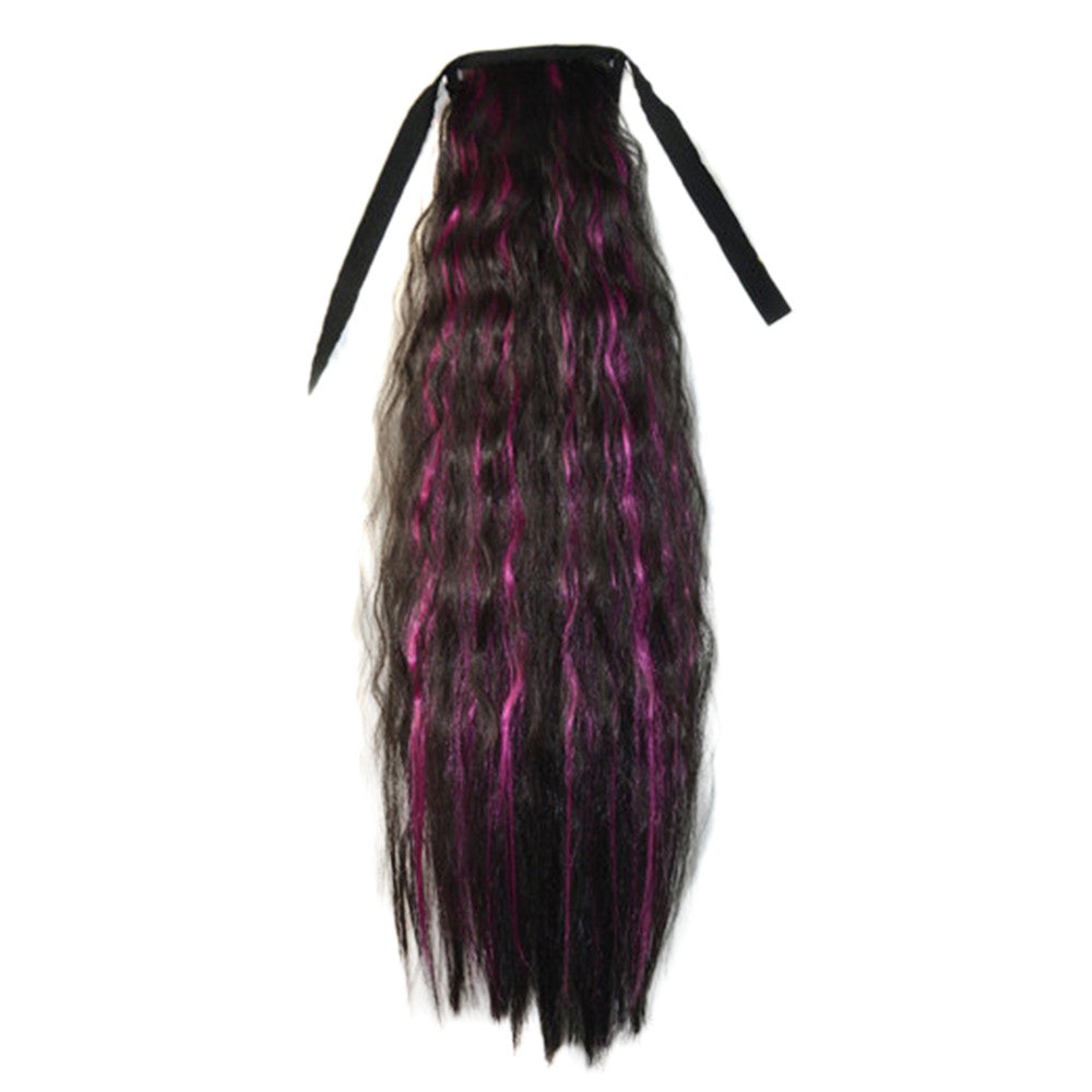 Corn Hot Lace-up Horsetail Gradient Ramp    black rose red 2HPINK3#