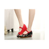 Spring Yellow Heart Peony National Style Embroidered Shoes Old Beijing Cloth Shoes Boutique Woman Shoes   black with red - Mega Save Wholesale & Retail - 4