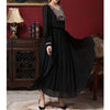 Vintage Temperament Chiffon Long Sleeve Muslim Slit Long Dress   S - Mega Save Wholesale & Retail - 3