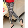 Fashion Women Vintage Print Skinny Leggings Retro printStretchy Sexy Jeggings Pencil Pants black - Mega Save Wholesale & Retail