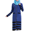 Muslim Long Sleeve Knit Long Dress   sapphire blue - Mega Save Wholesale & Retail - 1