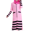 Muslim Long Sleeve Knit Long Dress   pink - Mega Save Wholesale & Retail - 1