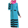 Muslim Long Sleeve Knit Long Dress   lake blue - Mega Save Wholesale & Retail - 1