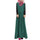 Muslim Long Dress Floor-length Splicing   green