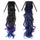3 Colors Wig Horsetail Colorful Highlights   natural black+dark purple+sapphire