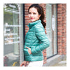 Woman Stand Collar Thin Light Down Coat Slim   baby blue    S - Mega Save Wholesale & Retail - 2