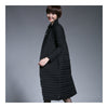 Fashionable Light Thin Down Coat Woman Long   black   S - Mega Save Wholesale & Retail - 3