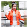 Woman Stand Collar Thin Light Down Coat Slim   orange    S - Mega Save Wholesale & Retail - 2