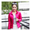 Woman Stand Collar Thin Light Down Coat Slim   rose red    S - Mega Save Wholesale & Retail - 2