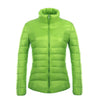 Woman Stand Collar Thin Light Down Coat Slim   green    S - Mega Save Wholesale & Retail - 1