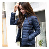 Woman Stand Collar Thin Light Down Coat Slim   navy   S - Mega Save Wholesale & Retail - 2