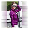 Woman Stand Collar Thin Light Down Coat Slim    purple   S - Mega Save Wholesale & Retail - 2