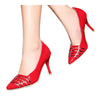 High Heel Low-cut Thin Pointed Shoes Plus Size Fashionable   red - Mega Save Wholesale & Retail
