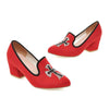 Middle Heel Thin Shoes Fluff Pointed Low Uppers Casual  red - Mega Save Wholesale & Retail