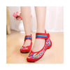 Old Beijing Embroidered Red Cowhell Sole Women Shoes in Floral Designs & Broad Straps - Mega Save Wholesale & Retail - 1