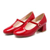 Round Last Work Thin Shoes  red - Mega Save Wholesale & Retail - 1
