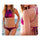 Women Swimwear Swimsuit Vintage Jeans Bikini   red  S - Mega Save Wholesale & Retail - 1