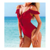 Swimsuit Swimwear Bathing Suit Siamesed  red  S - Mega Save Wholesale & Retail - 1