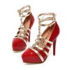 Plus Size Platform Thin Dancing Night Club Shoes in Red Glossy Shade - Mega Save Wholesale & Retail - 2