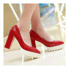 Thick Sole High Heel Thin Shoes Pointed Casual  red - Mega Save Wholesale & Retail - 2