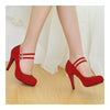Bridal Wedding Thin Shoes  bright red - Mega Save Wholesale & Retail - 2
