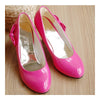 Candy's Color Bowknot Patent Leather Hollow Slipsole Women Thin Shoes  peach - Mega Save Wholesale & Retail - 2