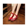 Colorful Phoenix Embroidered Red High Heel Shoes for Woman in Ankle Straps - Mega Save Wholesale & Retail - 2