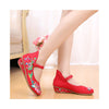 Old Beijing Red Embroidered Boots for Women in National Slipsole Style & Low Cut Fashion - Mega Save Wholesale & Retail - 3