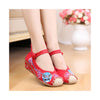 Old Beijing Cloth Shoes Casual Embroidered Shoes Slipsole Increased within Low Cut National Style Shoes  red - Mega Save Wholesale & Retail - 3