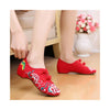 Old Beijing Embroidered Red Vintage Shoes for Women in Low Cut National Style with Beautiful Floral Designs - Mega Save Wholesale & Retail - 4