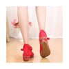 Old Beijing Red Embroidered Boots for Women in National Slipsole Style & Low Cut Fashion - Mega Save Wholesale & Retail - 4
