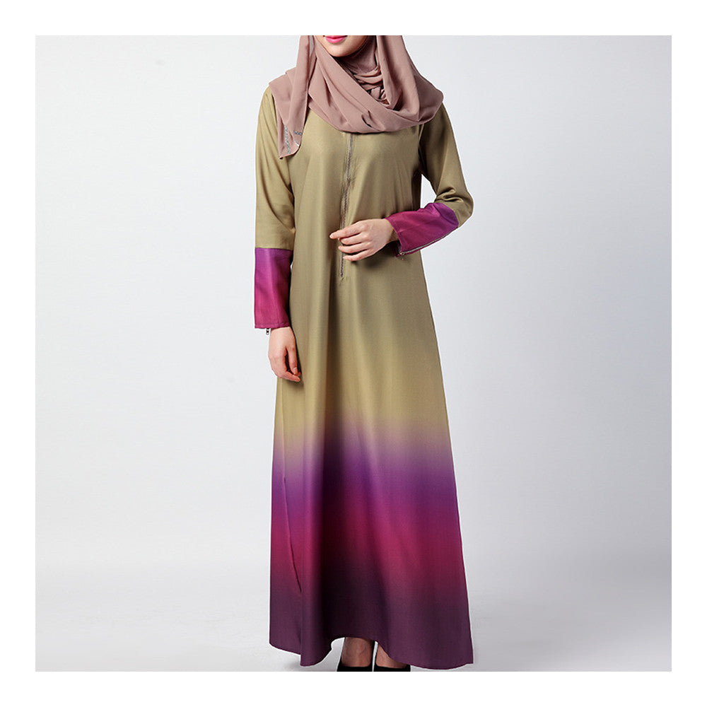 Muslim Long Dress Middle East Women Garments   army green   M