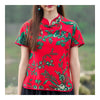 Printing Slim Stand Collar Short Sleeve T-shirt   M - Mega Save Wholesale & Retail - 1
