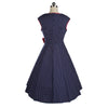 Sleeveless Bowknot Belt A-line Skirt Polka Dot Dress   S - Mega Save Wholesale & Retail - 2