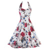 Woman Printing Vintage Sleeveless Big Peplum Dress   S - Mega Save Wholesale & Retail - 1