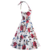 Woman Printing Vintage Sleeveless Big Peplum Dress   S - Mega Save Wholesale & Retail - 2
