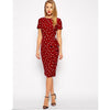 Hot Sexy Women's Chiffon Polka Dot Bodycon Short Sleeve Cocktail Party Dress Casual Dress Red S - Mega Save Wholesale & Retail - 2