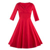 Woman Splicing Solid Color Vintage Dress   S - Mega Save Wholesale & Retail - 1