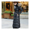 Big Fur Collar Plus Size Extra Long Thick Slim Down Coat   black    S - Mega Save Wholesale & Retail - 2