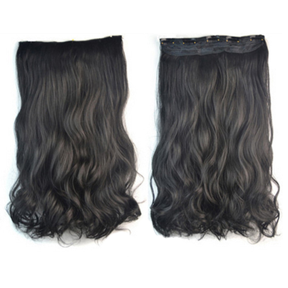 Thick Hair Extension Long Curled Hair 5 Cards Wig black - Mega Save Wholesale & Retail - 1